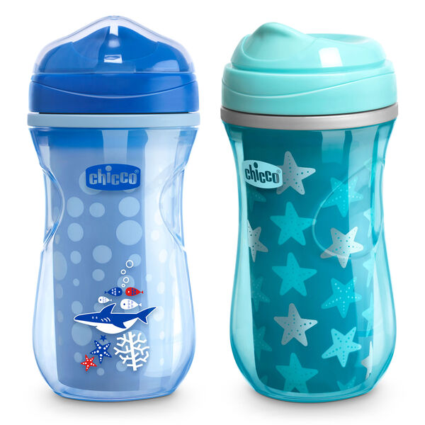 Insulated Rim Trainer Cup 9oz 12m+ &#40;2pk&#41; in Teal/Blue in 