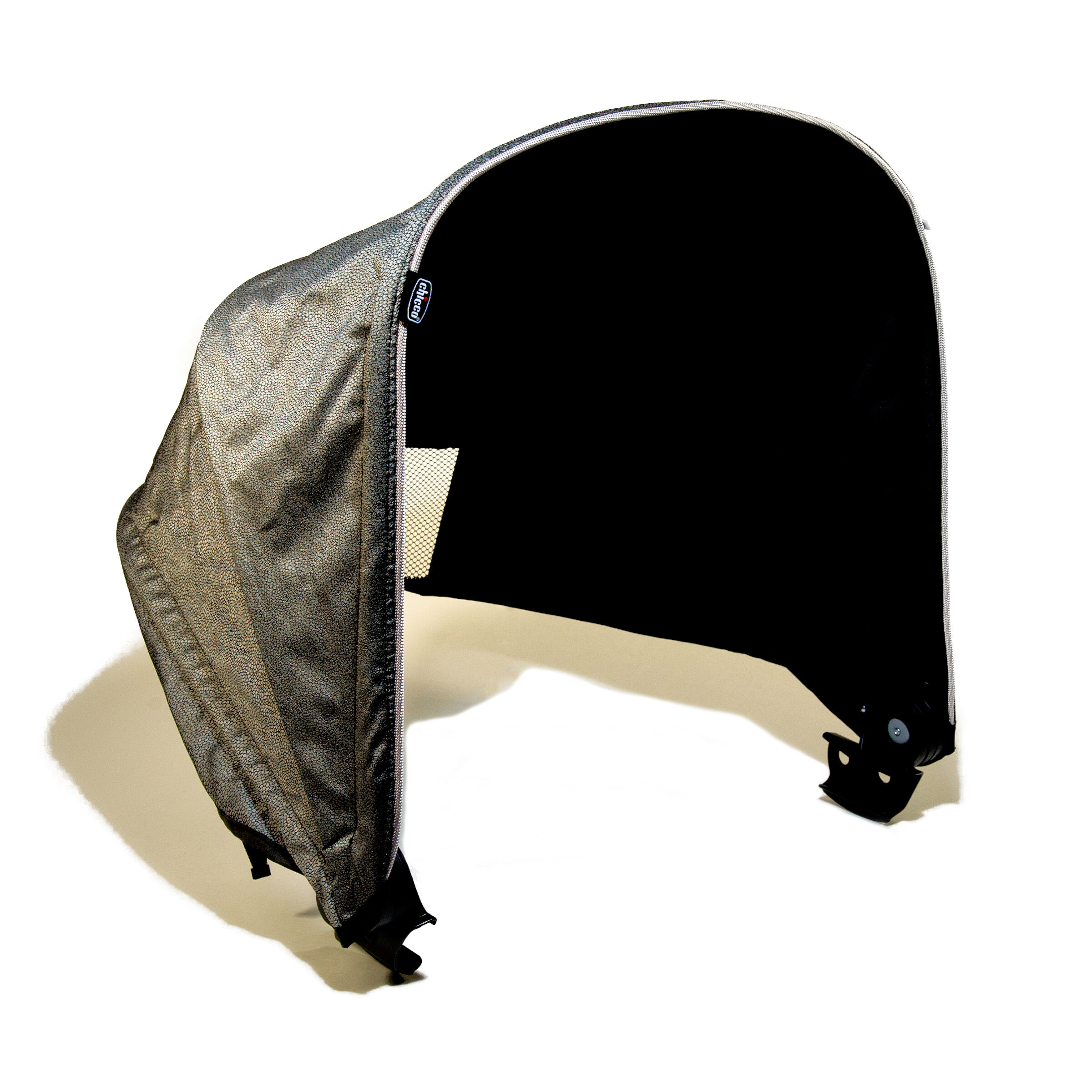 chicco bravo stroller canopy installation