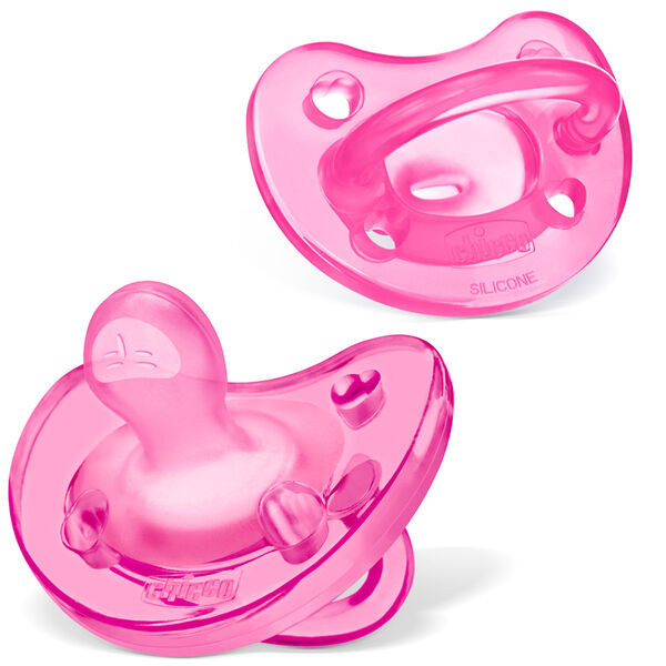Chicco PhysioForma Soft Silicone Pacifier - Pink 0-6M 2pc