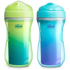 Chicco Insulated Rim Spout Trainer Sippy Cup in Green/Teal Ombre