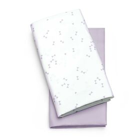 LullaGo Bassinet Sheets, 2-Pack in Lavender Triangle