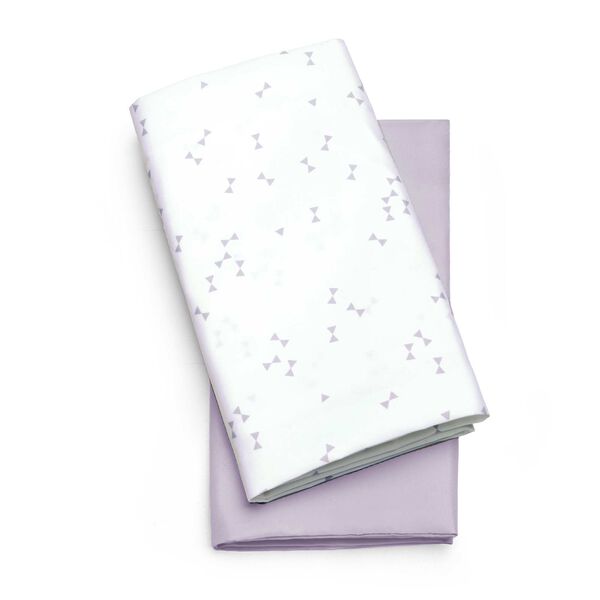 LullaGo Bassinet Sheets, 2-Pack - Lavender Triangle in Lavender Triangle