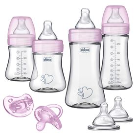Chicco Duo Baby Bottle Newborn Gift Set in Pink