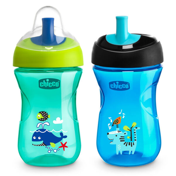 Sport Spout Trainer Cup 9oz 9m+ &#40;2pk&#41; in Teal/Blue in 