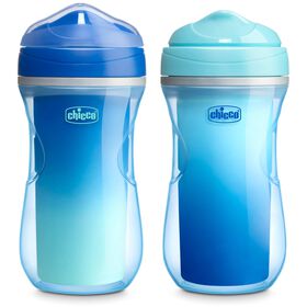 Chicco Insulated Rim Spout Trainer Sippy Cup in Blue/Teal Ombre