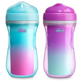 Insulated Rim Spout Trainer Sippy Cup 9oz. 12m+ &#40;2pk&#41; in Pink/Teal/Purple Ombre