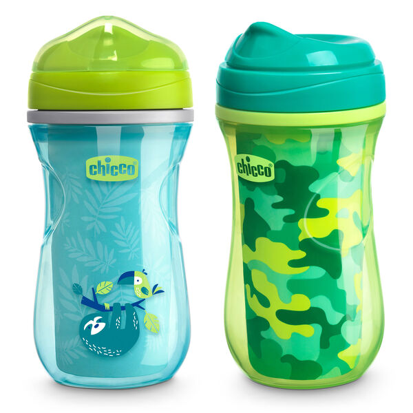 Insulated Rim Trainer Cup 9oz 12m+ &#40;2pk&#41; in Green/Teal in 