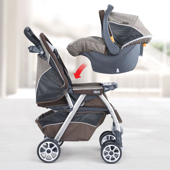 The KeyFit 30 Infant Car Seat fits into the Chicco cortina keyfit 30 travel system rattania image number 1