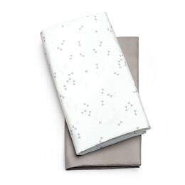 LullaGo Bassinet Sheets, 2-Pack - Grey Triangle in Grey Triangle