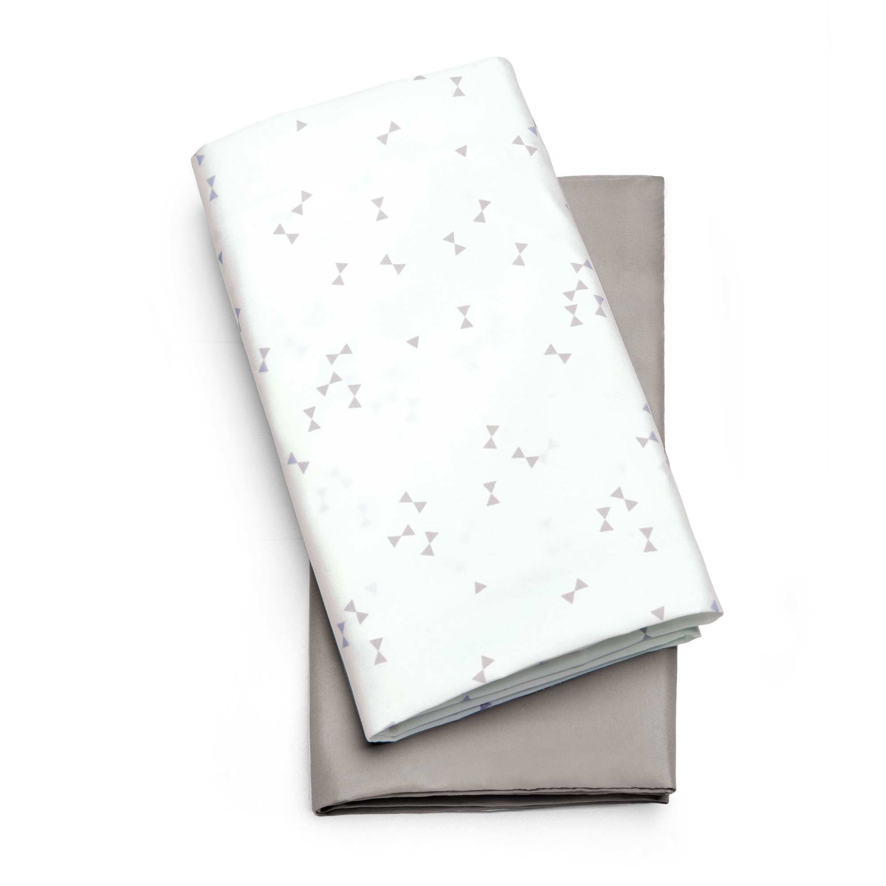 LullaGo Bassinet Sheets, 2-Pack - Grey Triangle in Grey Triangle image number 0