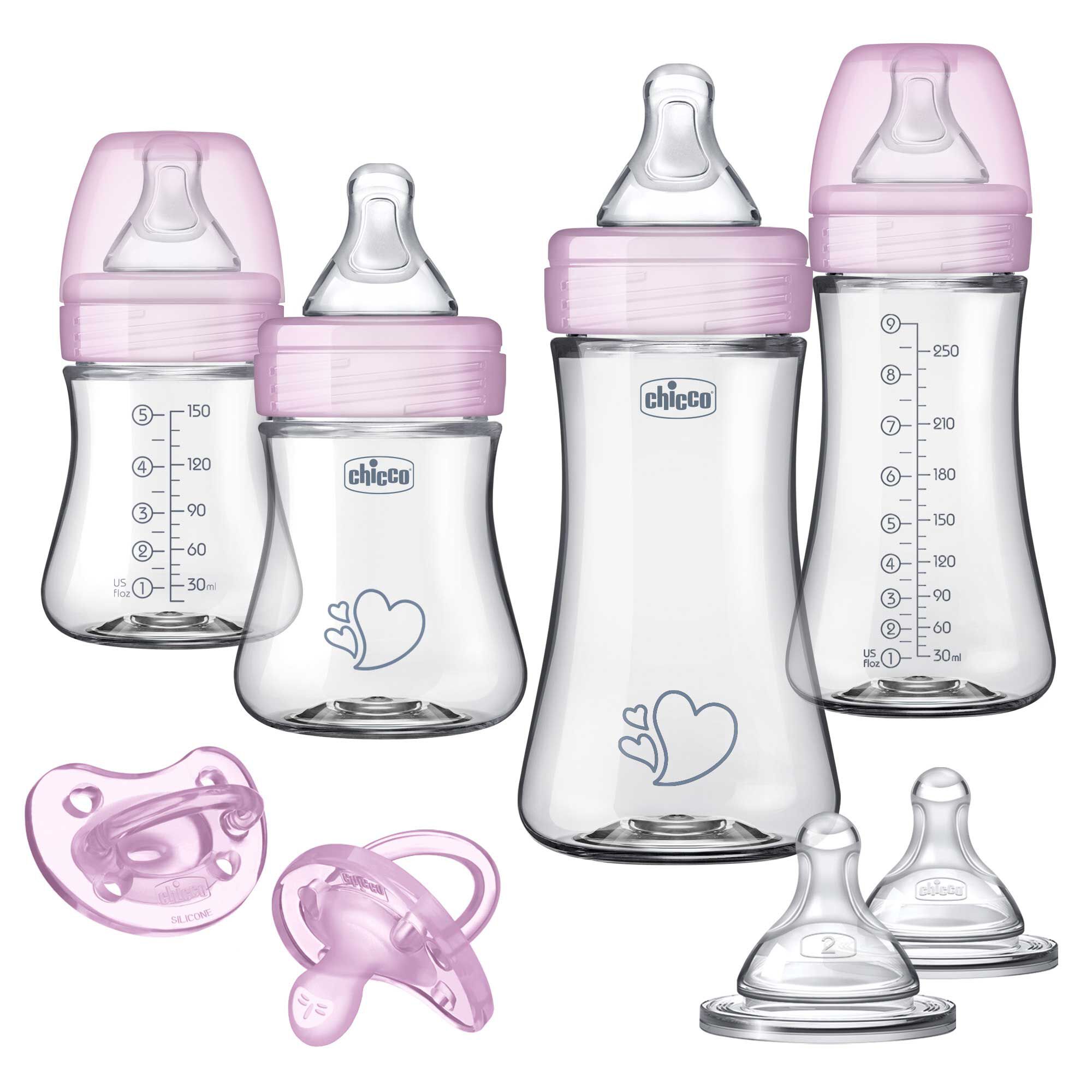 Pink baby bottles discount