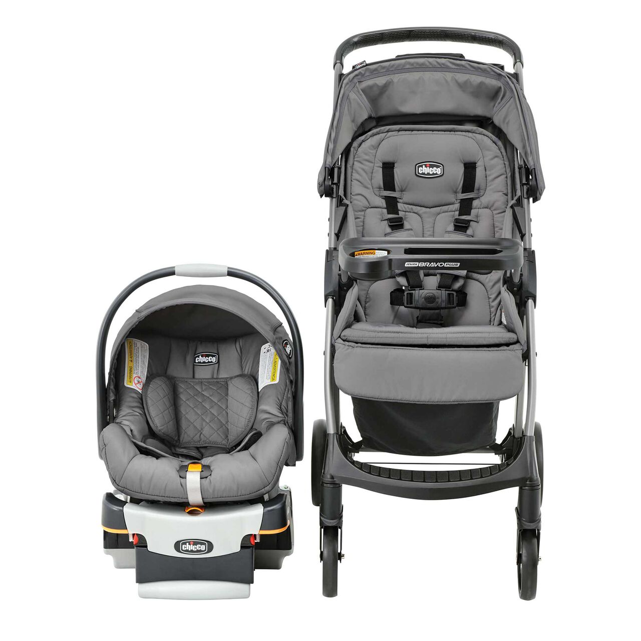 Chicco Mini Bravo Plus Stroller in the Slate Front View image number 1