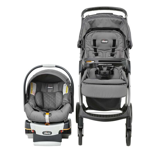 Chicco Mini Bravo Plus Stroller in the Slate Front View image number 1