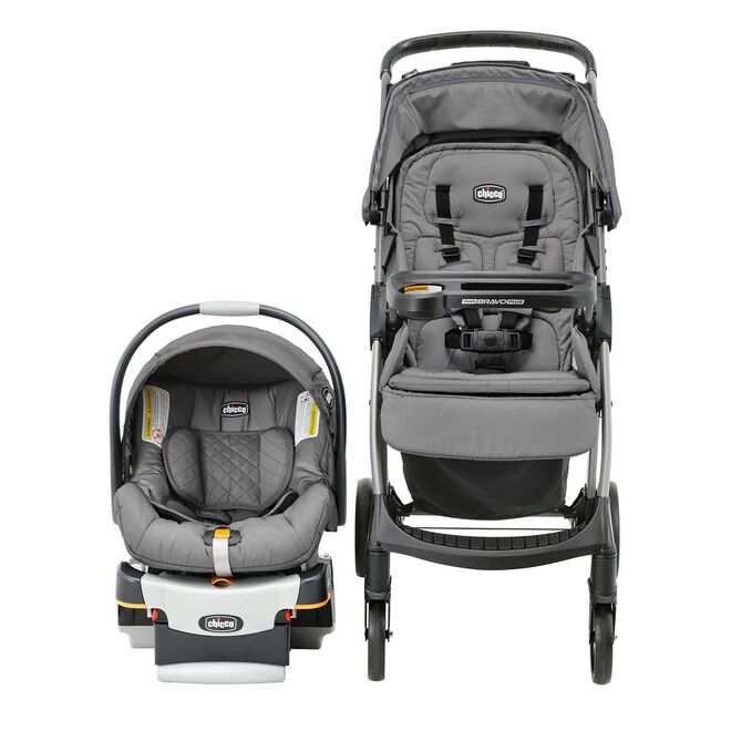Chicco Mini Bravo Plus Stroller in the Slate Front View image number 1
