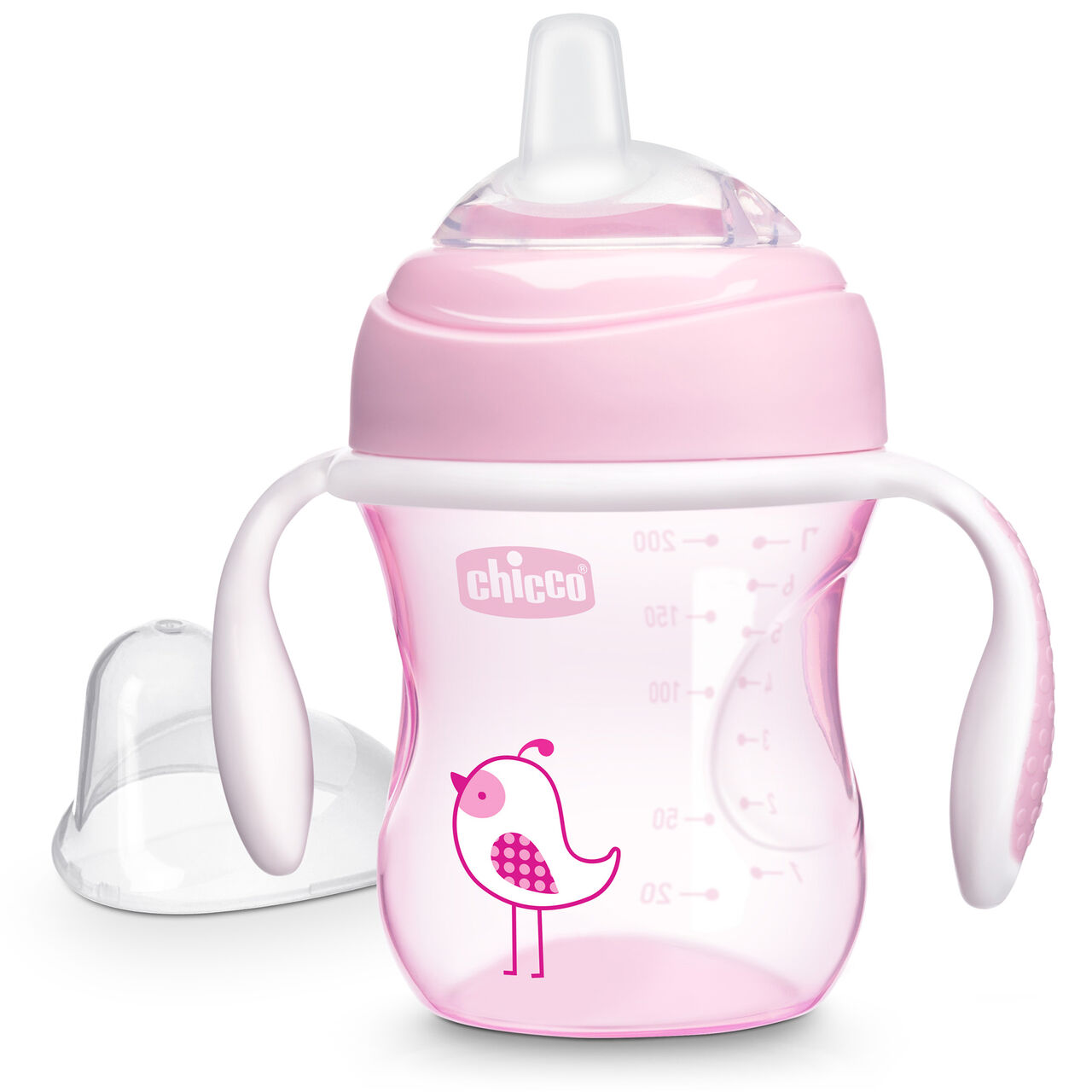 Silicone Spout Transition Cup 7oz 4m+ - Pink in  image number 0