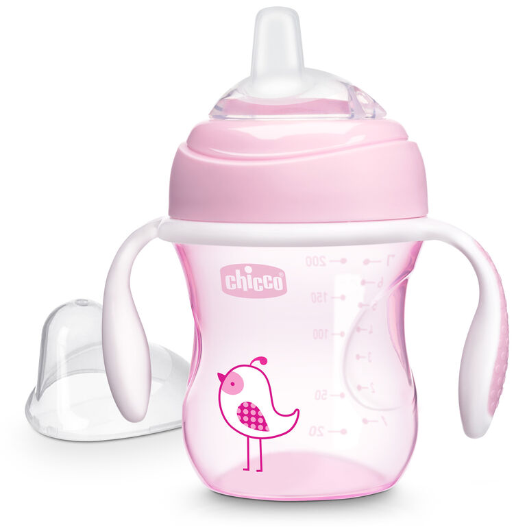Silicone Spout Transition Cup 7oz 4m+ - Pink in 
