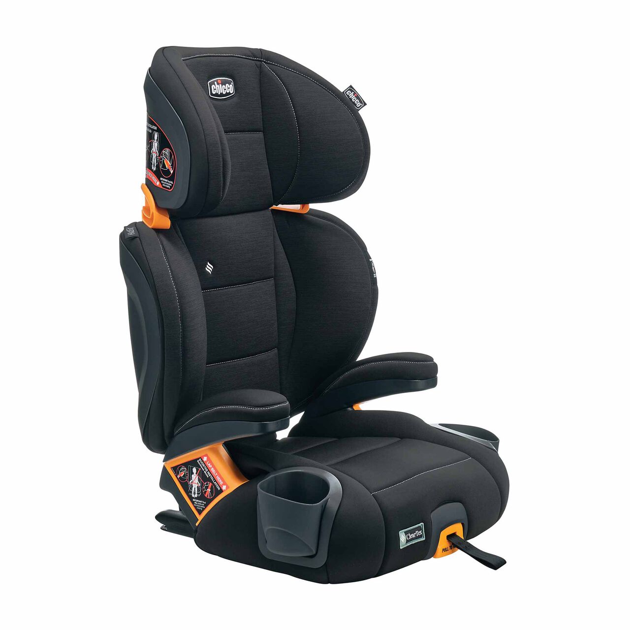 Chicco KidFit ClearTex Plus Car Seat in Obsidian 3/4 Front View image number 2