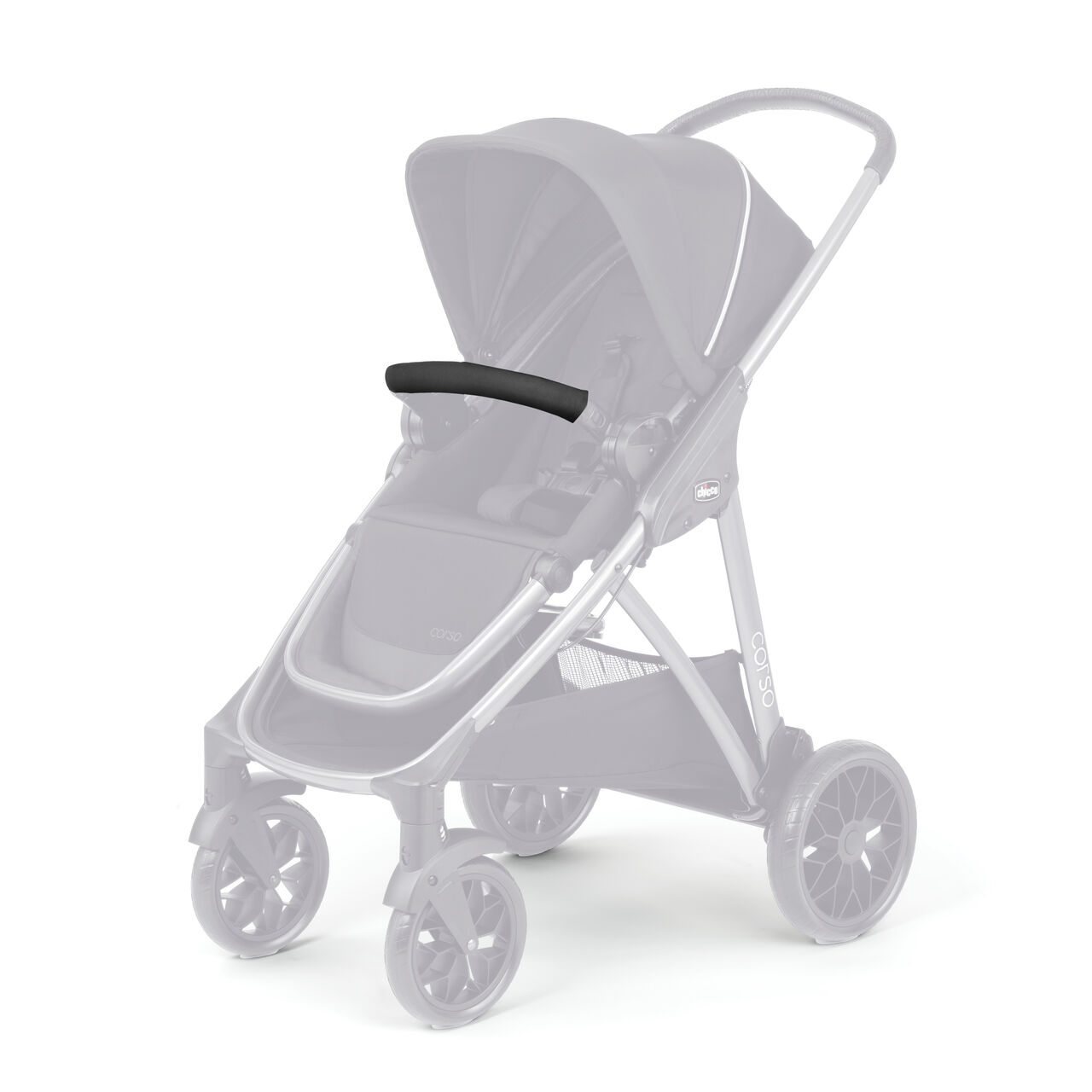 Corso Stroller Front Armbar Cover - Black in  image number 0