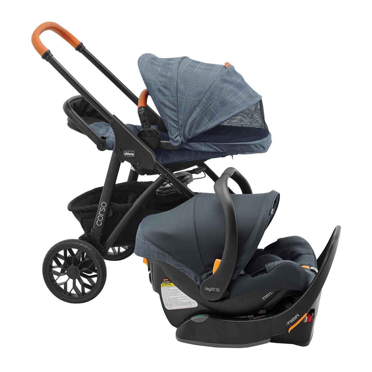 Chicco Corso LE Modular Travel System in Hampton Right Profile View image number 3