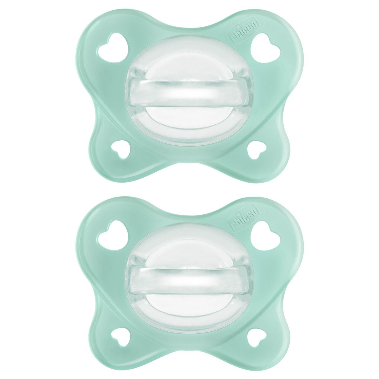 Chicco PhysioForma Dual Soft Silicone Pacifier 0-2m (2pc) in Seafoam image number 0