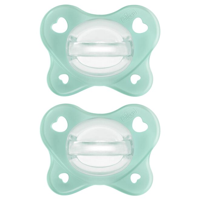 Chicco PhysioForma Dual Soft Silicone Pacifier 0-2m (2pc) in Seafoam image number 0