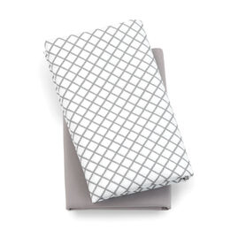Lullaby Playard Fitted Sheet, 2-Pack - Grey Diamond in Grey Diamond