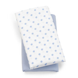 Lullaby Playard Fitted Sheet, 2-Pack - Blue Dot in Blue Dot