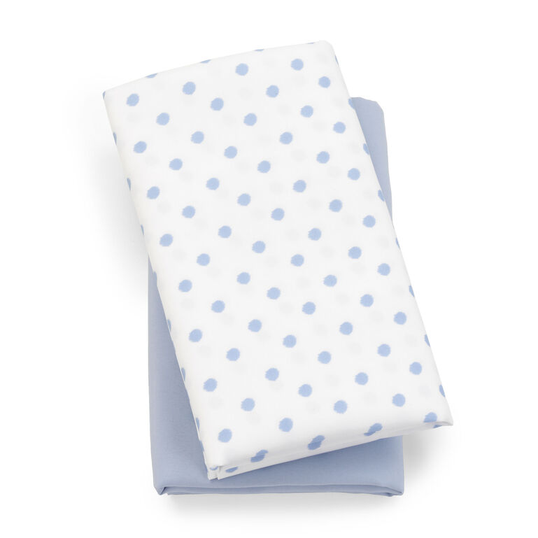 Lullaby Playard Fitted Sheet, 2-Pack - Blue Dot in Blue Dot