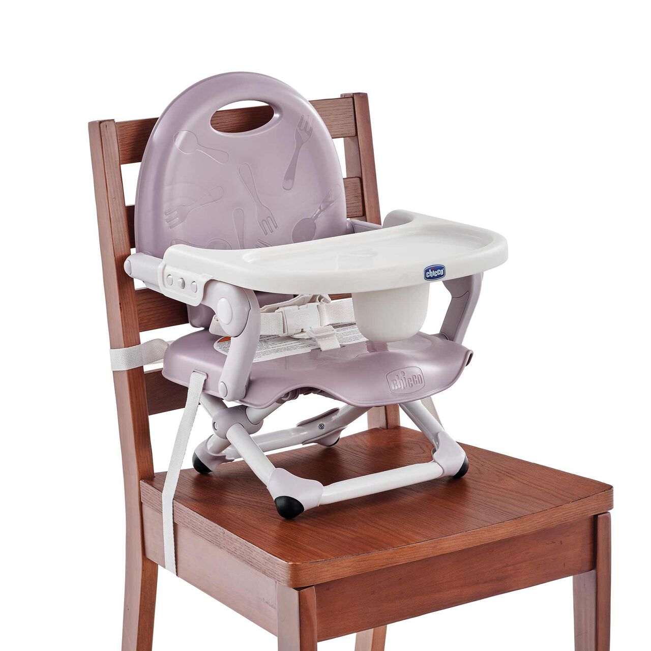 Chicco Pocket Snack Booster Seat in Lavender 3/4 Front View image number 2