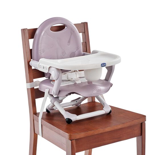 Chicco Pocket Snack Booster Seat in Lavender 3/4 Front View image number 2