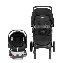 Chicco Bravo ClearTex Trio Travel System in Ombra front