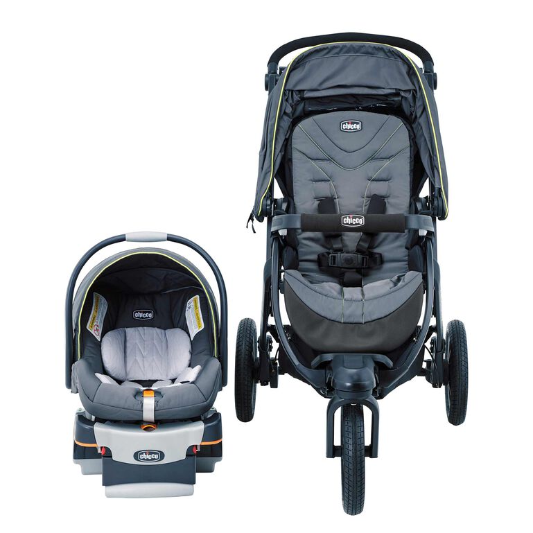 Chicco Activ3 Jogging Stroller Travel System in Solar Front View