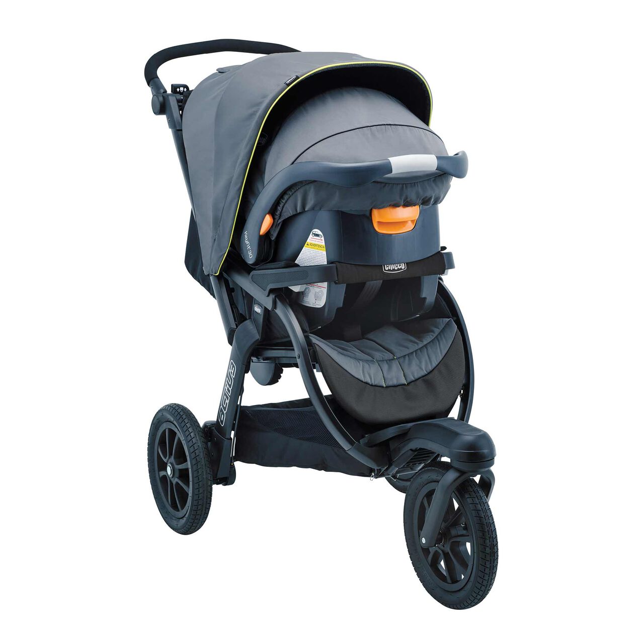 Chicco Activ3 Jogging Stroller Travel System in Solar 3/4 Front View image number 2