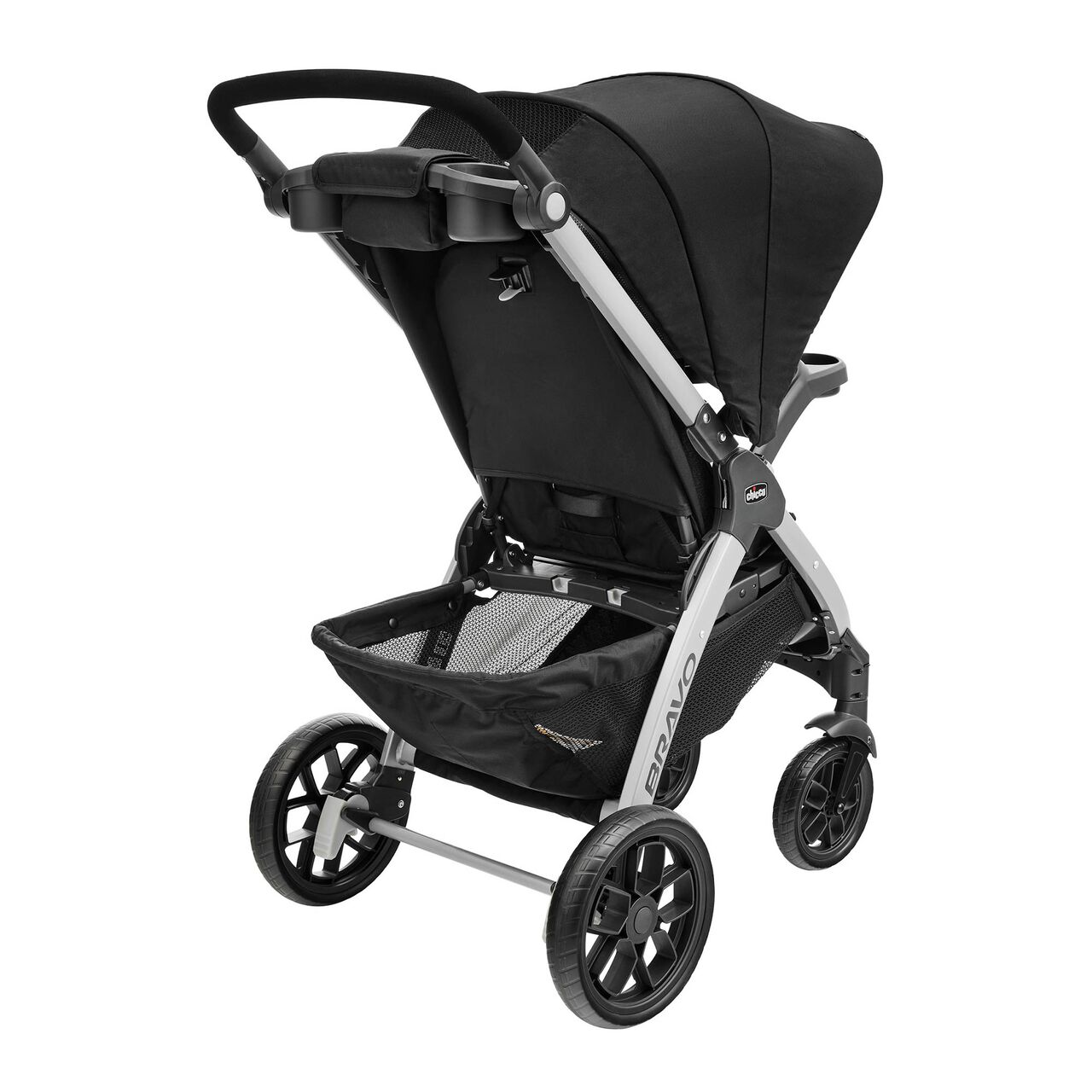 Chicco Bravo Stroller in Black 3/4 Back View image number 4