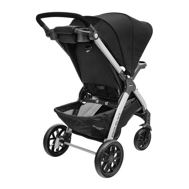 Chicco Bravo Stroller in Black 3/4 Back View image number 4