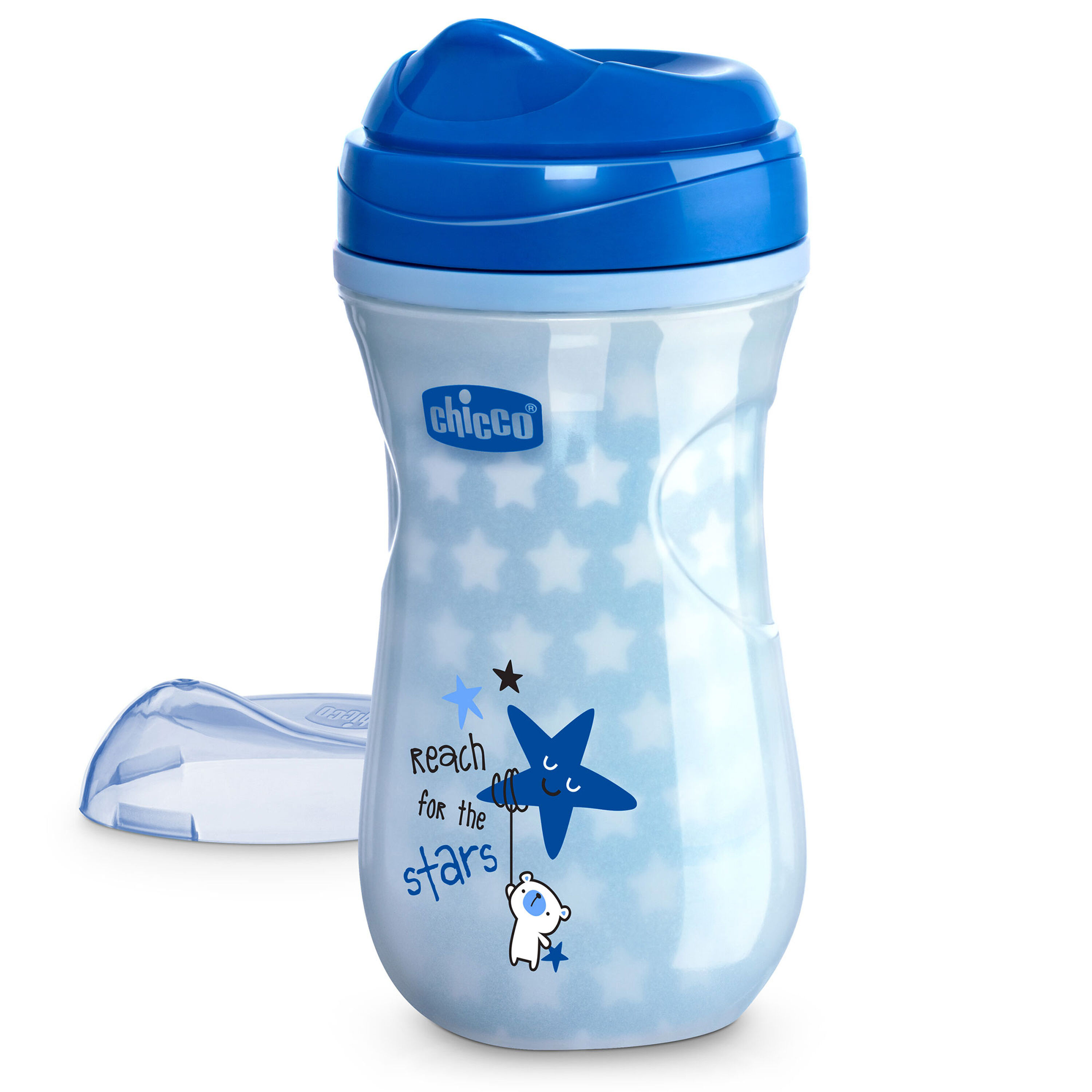 Chicco Glow in the Dark Insulated Rim Trainer Cup in Blue image number 0