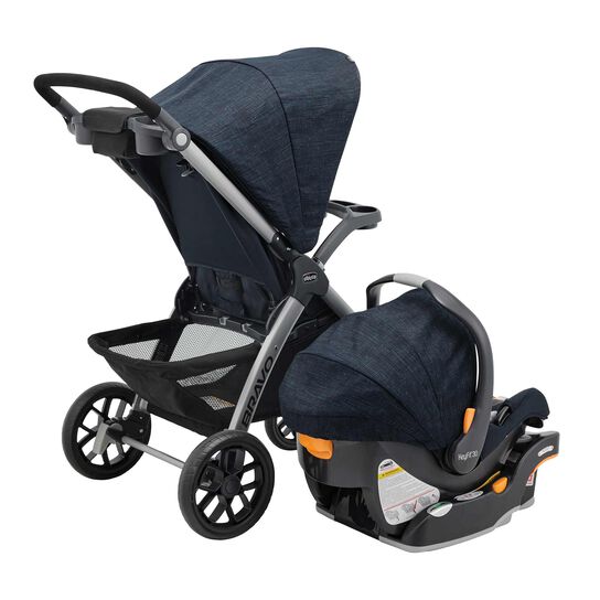 Chicco Bravo Trio Travel System in Brooklyn 3/4 Back View image number 4