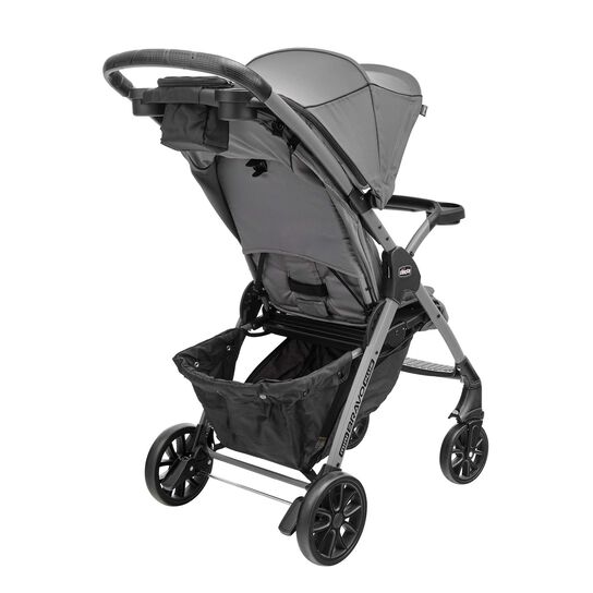 Chicco Mini Bravo Plus Stroller in Graphite 3/4 Back View image number 4