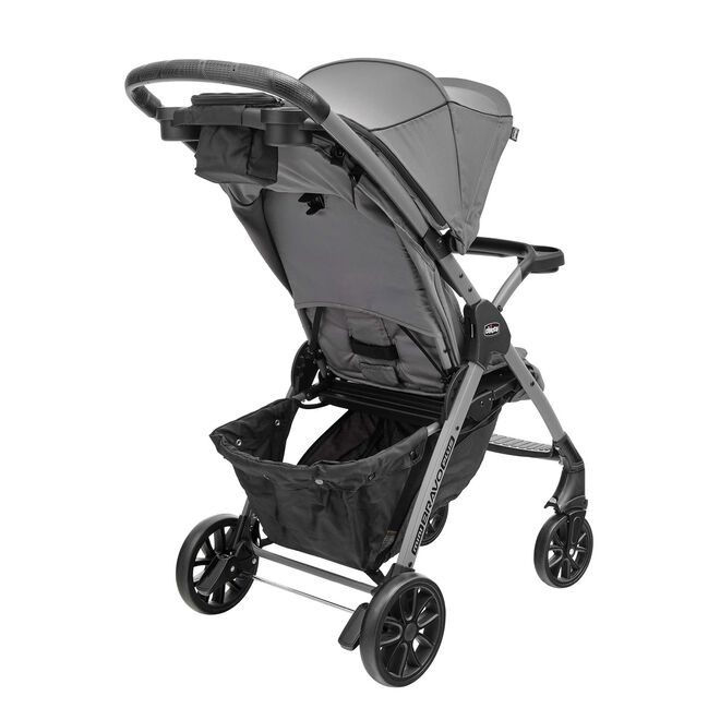 Chicco Mini Bravo Plus Stroller in Graphite 3/4 Back View image number 4