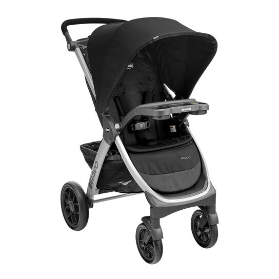 Chicco Bravo Stroller in Black 3/4 Front View image number 2
