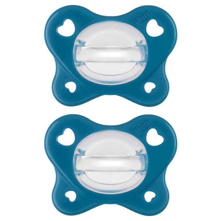 Chicco PhysioForma Dual Soft Silicone Pacifier 16-24m (2pc) in Sapphire
