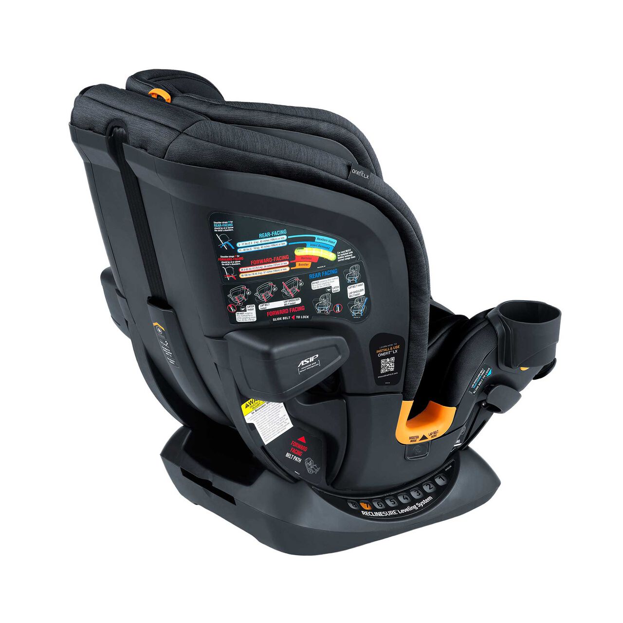 Chicco OneFit LX ClearTex All-in-One Car Seat in Ebony Right Back Profile image number 4