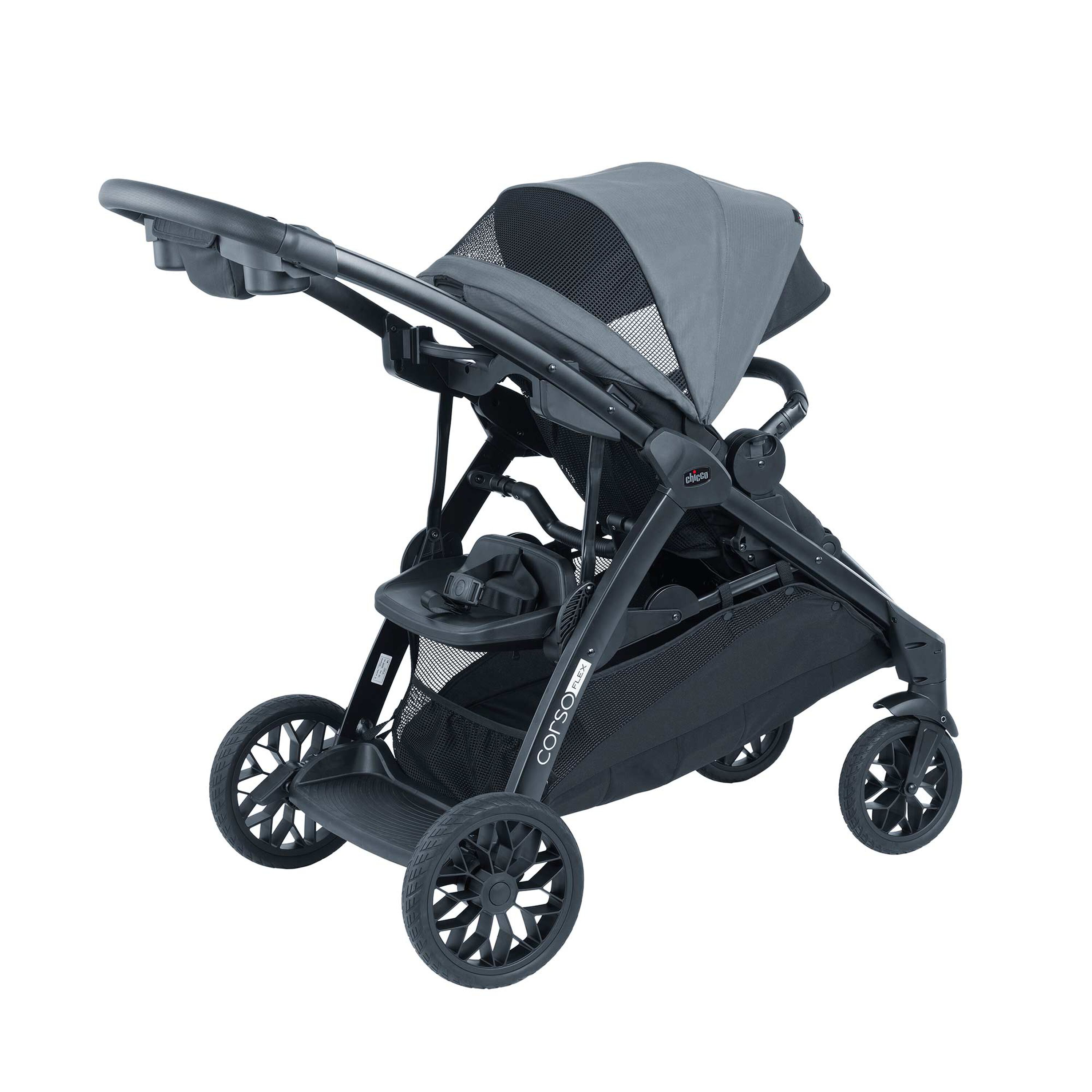 Chicco Corso Flex Stroller Passenger Bundle in Legend Back Angle Profile image number 4
