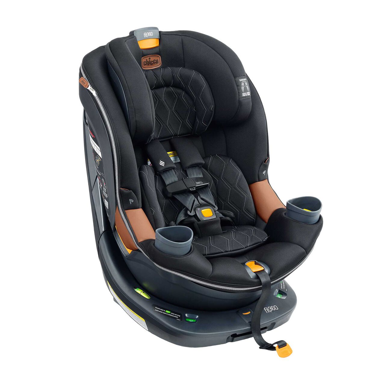 Chicco Fit360 Zip Cleartex Car Seat in Black Front Right Profile image number 2