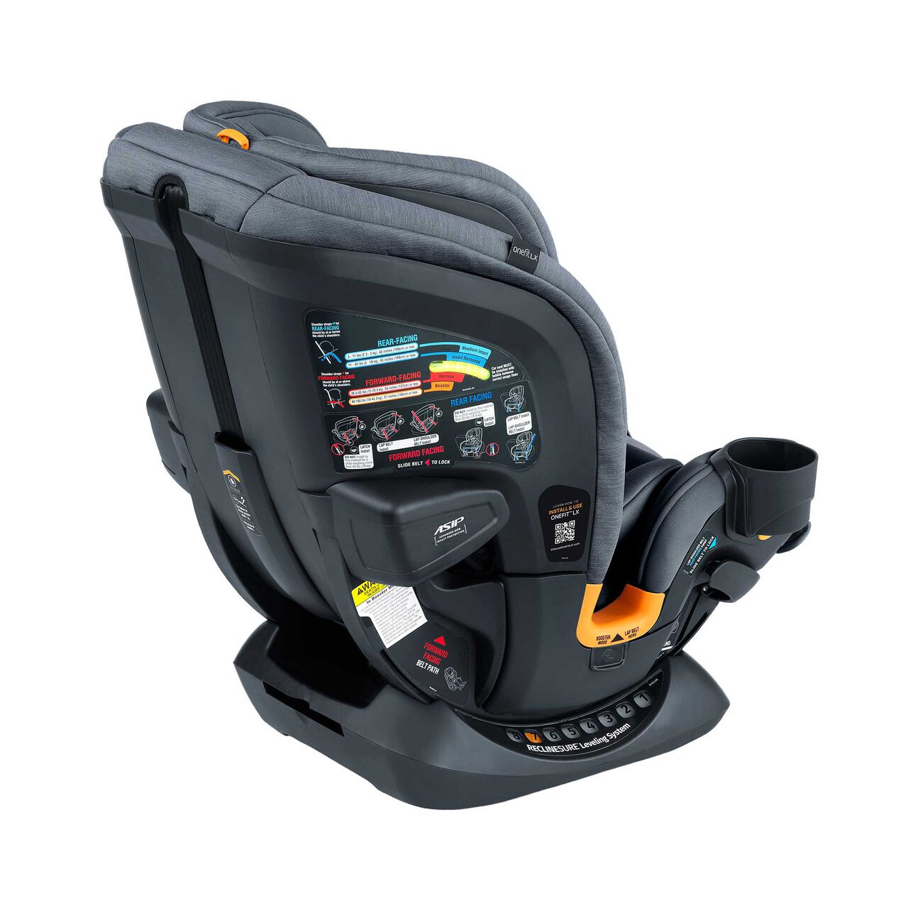 Chicco OneFit LX ClearTex All-in-One Car Seat in Smoke Right Back Profile image number 4