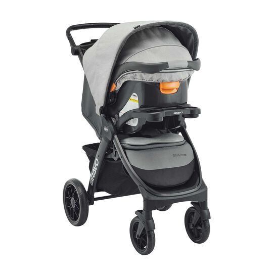 Bravo LE Trio Travel System in Driftwood 3/4 Front View image number 2