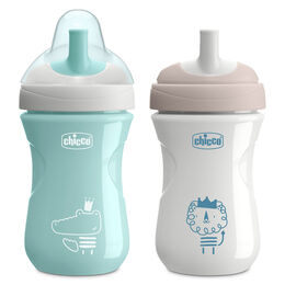 Chicco Sport Spout Trainer Sippy Cup 9oz 9m+ 2pk in Sage/Grey