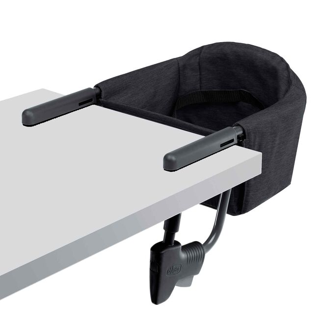 Chicco FastLock Hook-on Chair in Black 3/4 Front View image number 2