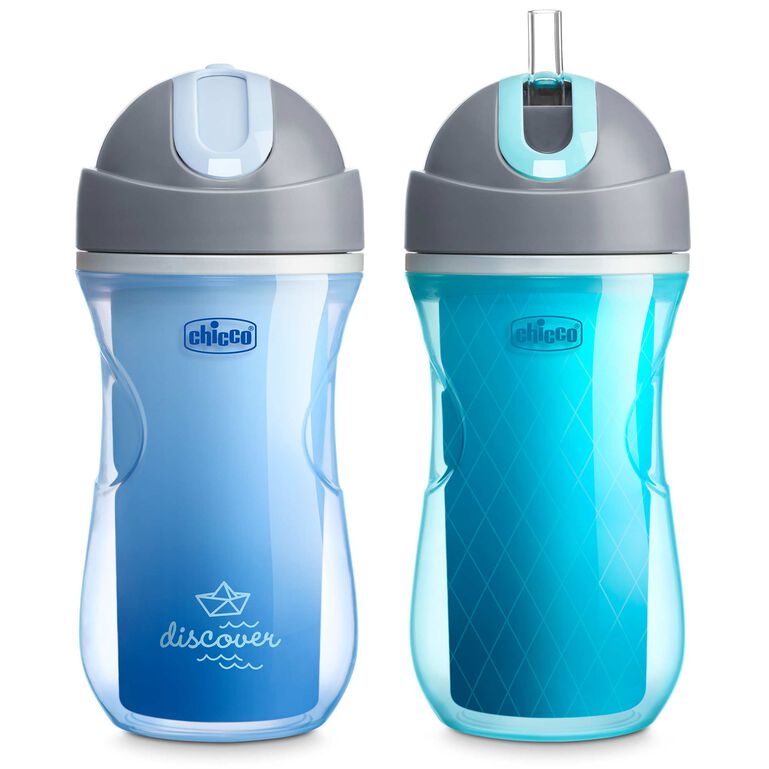 Chicco Insulated Flip-Top Straw Cup in Discover Blue/Teal