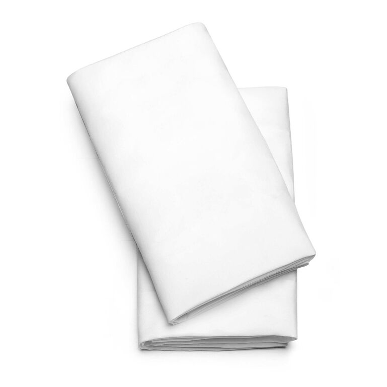 LullaGo Bassinet Sheets, 2-Pack - White in White
